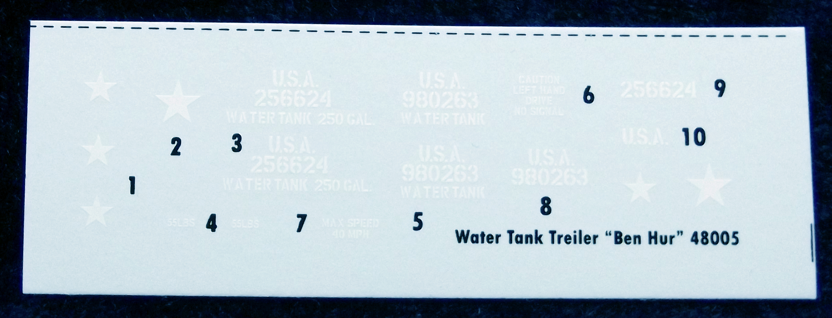 GMU Model - WW II US Water Tank Trailer ”BEN HUR” - 1/48